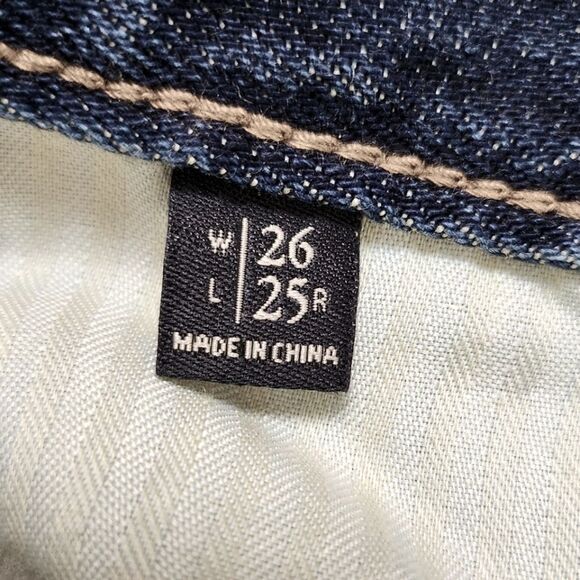 Abercrombie & Fitch Sequin Destroyed Boyfriend Straight Leg Jeans Size 26 - Picture 9 of 10